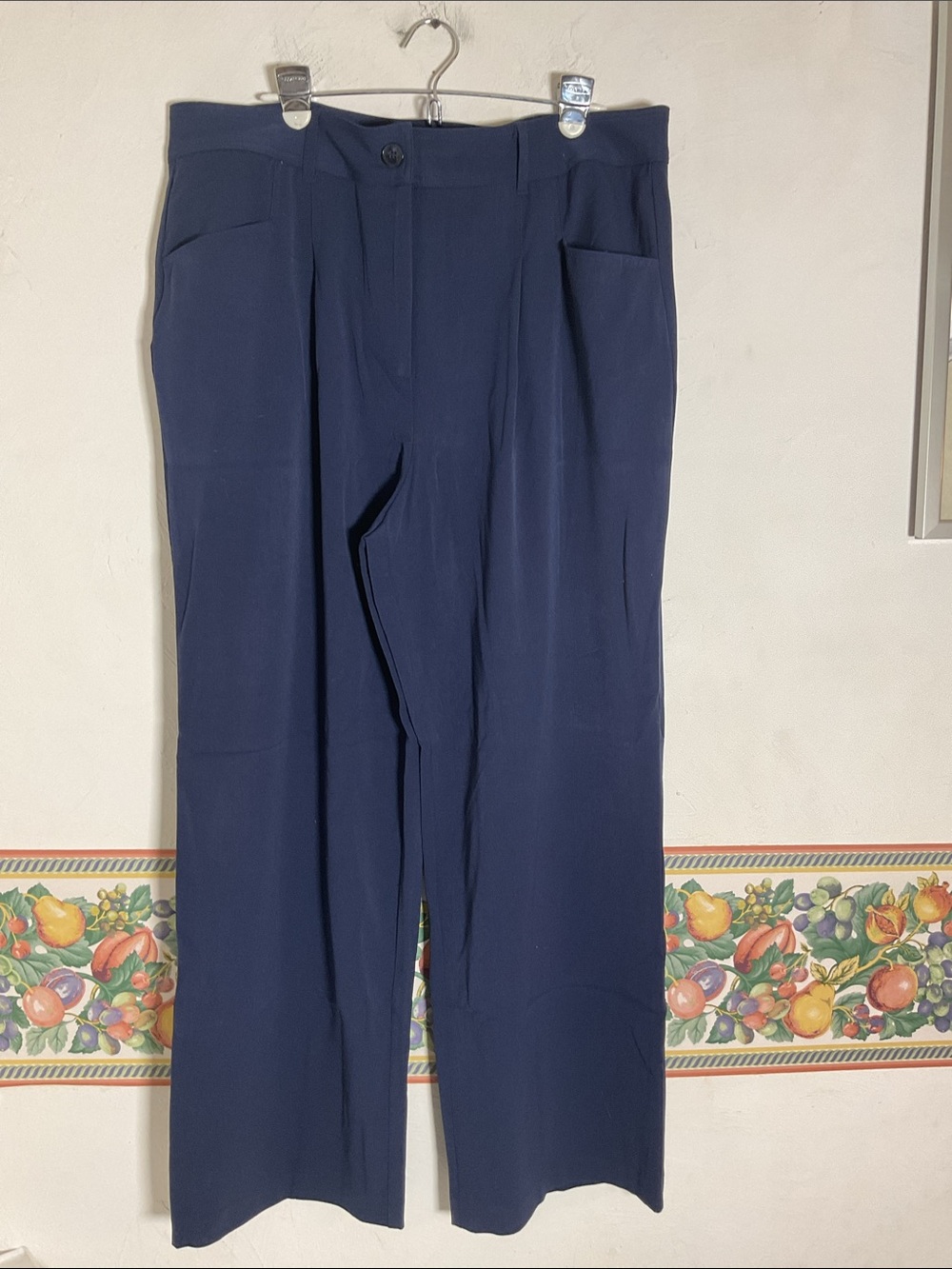 Counterparts Navy Blue Mid Rise Wide Leg Pants Size 16 NWT